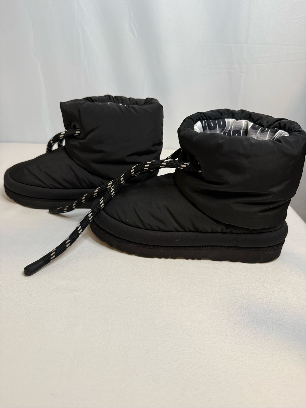 UGG Toddler Boots Black Puffer Drawstring Sherpa Lined Size 3